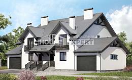 290-003-П Проект двухэтажного дома с мансардой, просторный домик из газобетона Поронайск, House Expert