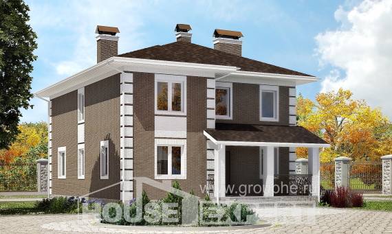 185-002-П Проект двухэтажного дома, доступный дом из газосиликатных блоков Южно-Сахалинск, House Expert