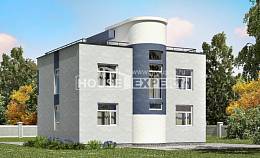 180-005-П Проект двухэтажного дома, средний коттедж из поризованных блоков, Холмск