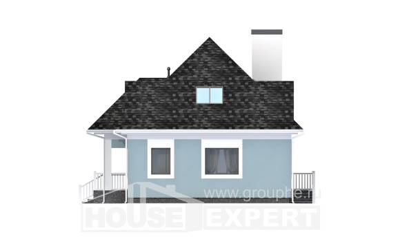 110-001-Л Проект двухэтажного дома с мансардой, доступный коттедж из арболита Оха, House Expert