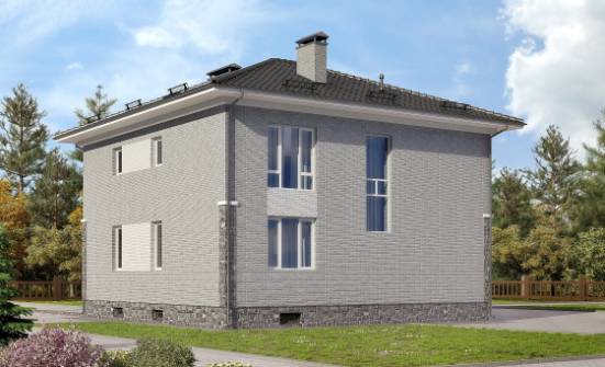 275-004-П Проект трехэтажного дома и гаражом, большой домик из кирпича Невельск | Проекты домов от House Expert