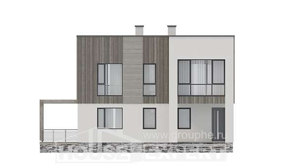 150-017-П Проект двухэтажного дома, простой загородный дом из поризованных блоков, Невельск