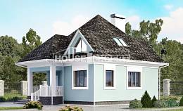 110-001-Л Проект двухэтажного дома мансардный этаж, простой домик из твинблока Южно-Сахалинск, House Expert