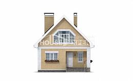 130-004-П Проект двухэтажного дома мансардный этаж, небольшой домик из газосиликатных блоков Холмск, House Expert