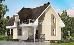 125-001-Л Проект двухэтажного дома мансардой, классический домик из твинблока Невельск, House Expert