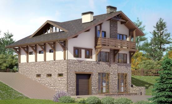 305-002-Л Проект трехэтажного дома с мансардой, большой дом из кирпича Холмск | Проекты домов от House Expert
