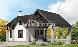 060-001-П Проект двухэтажного дома с мансардным этажом и гаражом, миниатюрный загородный дом из поризованных блоков Холмск, House Expert