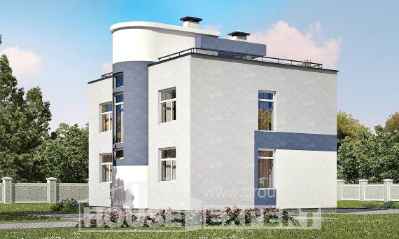180-005-П Проект двухэтажного дома, красивый загородный дом из арболита Холмск, House Expert
