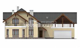 255-003-П Проект трехэтажного дома с мансардным этажом и гаражом, простой коттедж из твинблока Невельск, House Expert