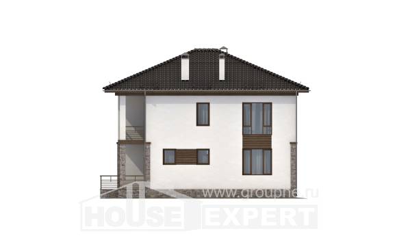 170-005-П Проект двухэтажного дома, экономичный загородный дом из газобетона Поронайск, House Expert