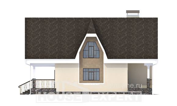 125-001-Л Проект двухэтажного дома с мансардным этажом, уютный коттедж из пеноблока Южно-Сахалинск, House Expert