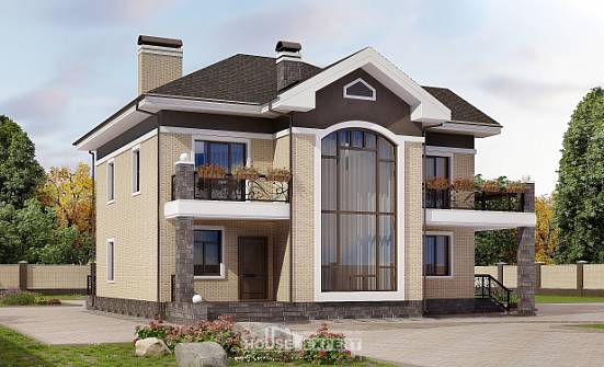 200-006-П Проект двухэтажного дома, красивый домик из кирпича, Южно-Сахалинск