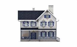 180-003-П Проект двухэтажного дома, небольшой коттедж из кирпича Холмск, House Expert