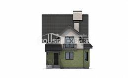 120-003-П Проект двухэтажного дома с мансардным этажом, компактный домик из поризованных блоков Холмск, House Expert