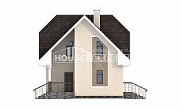 125-001-Л Проект двухэтажного дома с мансардным этажом, экономичный дом из арболита Поронайск, House Expert