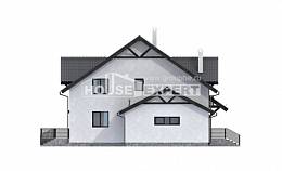290-003-П Проект двухэтажного дома с мансардным этажом, огромный домик из газобетона Поронайск, House Expert