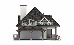 110-002-Л Проект двухэтажного дома с мансардой, гараж, скромный коттедж из пеноблока Оха, House Expert