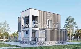 150-017-П Проект двухэтажного дома, компактный загородный дом из блока Южно-Сахалинск, House Expert