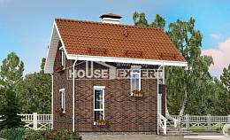 045-001-Л Проект двухэтажного дома с мансардой, компактный домик из газосиликатных блоков Поронайск, House Expert