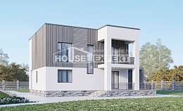 150-017-П Проект двухэтажного дома, красивый коттедж из арболита, Оха