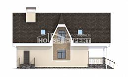 125-001-Л Проект двухэтажного дома мансардой, красивый дом из бризолита Оха, House Expert
