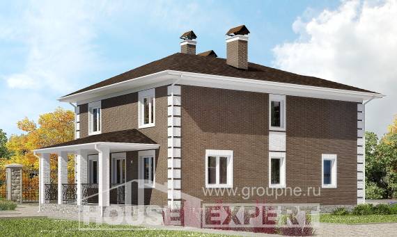 185-002-П Проект двухэтажного дома, красивый загородный дом из твинблока Поронайск, House Expert