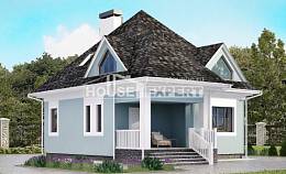 110-001-Л Проект двухэтажного дома мансардой, экономичный домик из керамзитобетонных блоков Южно-Сахалинск, House Expert