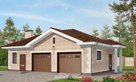 070-005-П Проект гаража из кирпича Холмск | Проекты одноэтажных домов от House Expert