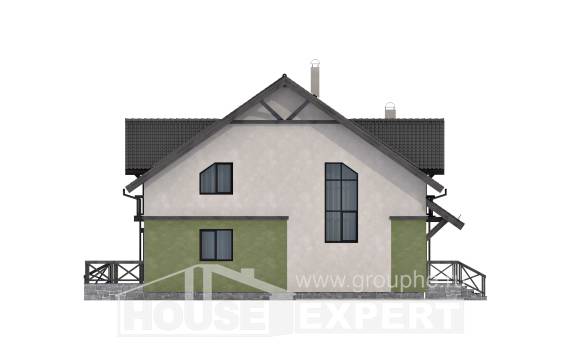 120-003-П Проект двухэтажного дома с мансардным этажом, доступный домик из керамзитобетонных блоков Холмск, House Expert