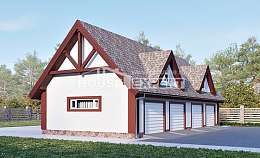 145-002-Л Проект гаража из твинблока Оха, House Expert