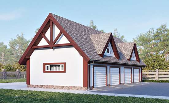 145-002-Л Проект гаража из пеноблока Оха | Проекты домов от House Expert