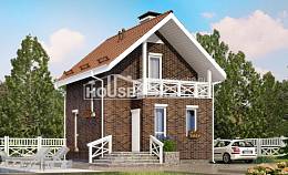 045-001-Л Проект двухэтажного дома с мансардой, недорогой загородный дом из твинблока Холмск, House Expert