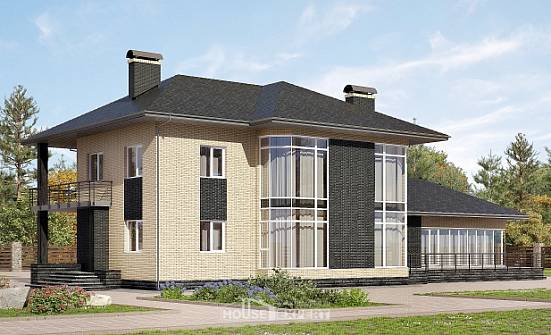 305-003-Л Проект двухэтажного дома, огромный домик из арболита, Южно-Сахалинск