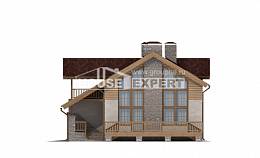 165-002-П Проект двухэтажного дома мансардой, гараж, простой коттедж из поризованных блоков Южно-Сахалинск, House Expert