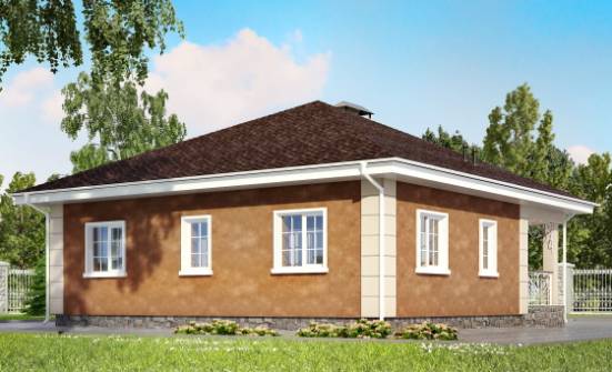 100-001-Л Проект одноэтажного дома, экономичный загородный дом из газосиликатных блоков, Южно-Сахалинск