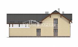 255-003-П Проект трехэтажного дома мансардой и гаражом, средний коттедж из пеноблока Холмск, House Expert