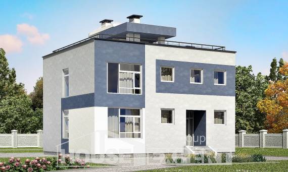 180-005-П Проект двухэтажного дома, красивый загородный дом из блока Невельск, House Expert