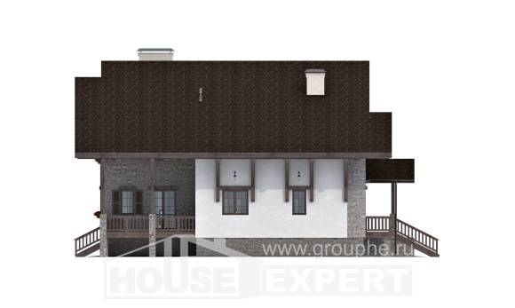 440-001-П Проект трехэтажного дома с мансардным этажом и гаражом, просторный загородный дом из кирпича, Оха