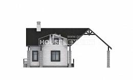 060-001-П Проект двухэтажного дома с мансардным этажом, гараж, бюджетный коттедж из пеноблока, Холмск