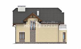 255-003-П Проект трехэтажного дома мансардный этаж, гараж, классический коттедж из теплоблока Южно-Сахалинск, House Expert