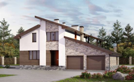 240-004-П Проект двухэтажного дома с мансардой, гараж, уютный домик из керамзитобетонных блоков Южно-Сахалинск | Проекты домов от House Expert