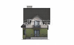 120-003-П Проект двухэтажного дома с мансардой, современный дом из газобетона Холмск, House Expert