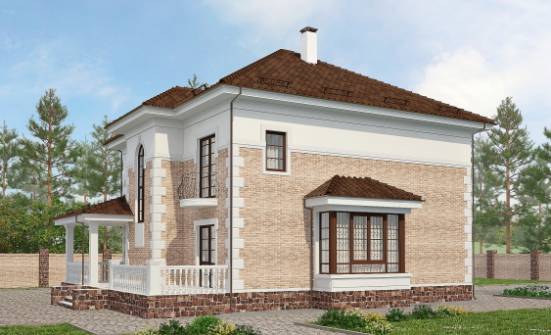220-008-П Проект двухэтажного дома, простой загородный дом из кирпича Холмск | Проекты домов от House Expert