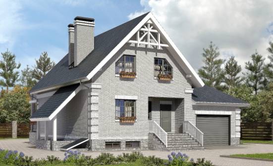 200-009-П Проект трехэтажного дома мансардой и гаражом, классический домик из керамзитобетонных блоков, Холмск