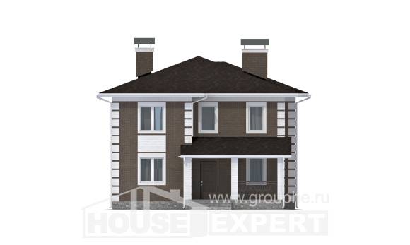 185-002-П Проект двухэтажного дома, красивый загородный дом из пеноблока Поронайск, House Expert