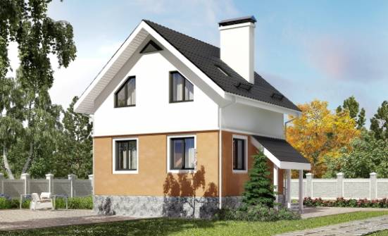 100-005-Л Проект трехэтажного дома мансардой, экономичный домик из керамзитобетонных блоков Южно-Сахалинск | Проекты домов от House Expert