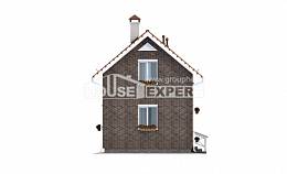 045-001-Л Проект двухэтажного дома мансардой, эконом загородный дом из керамзитобетонных блоков Холмск, House Expert