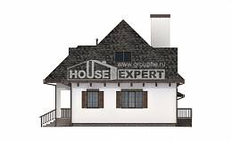 110-002-Л Проект двухэтажного дома мансардный этаж и гаражом, скромный домик из поризованных блоков Невельск, House Expert