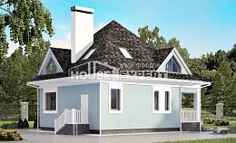 110-001-Л Проект двухэтажного дома с мансардой, современный дом из блока Холмск, House Expert