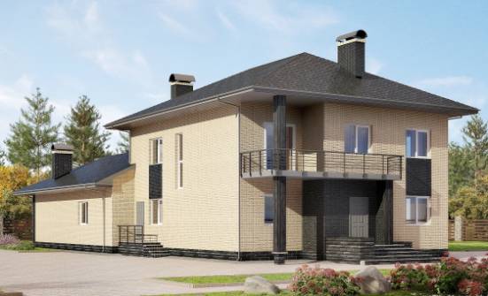 305-003-Л Проект двухэтажного дома, просторный домик из пеноблока Оха | Проекты домов от House Expert
